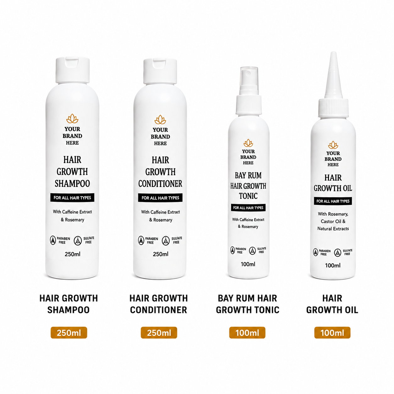Hair Growth Combo – Business in a Box- 20 Products with Custom Labels