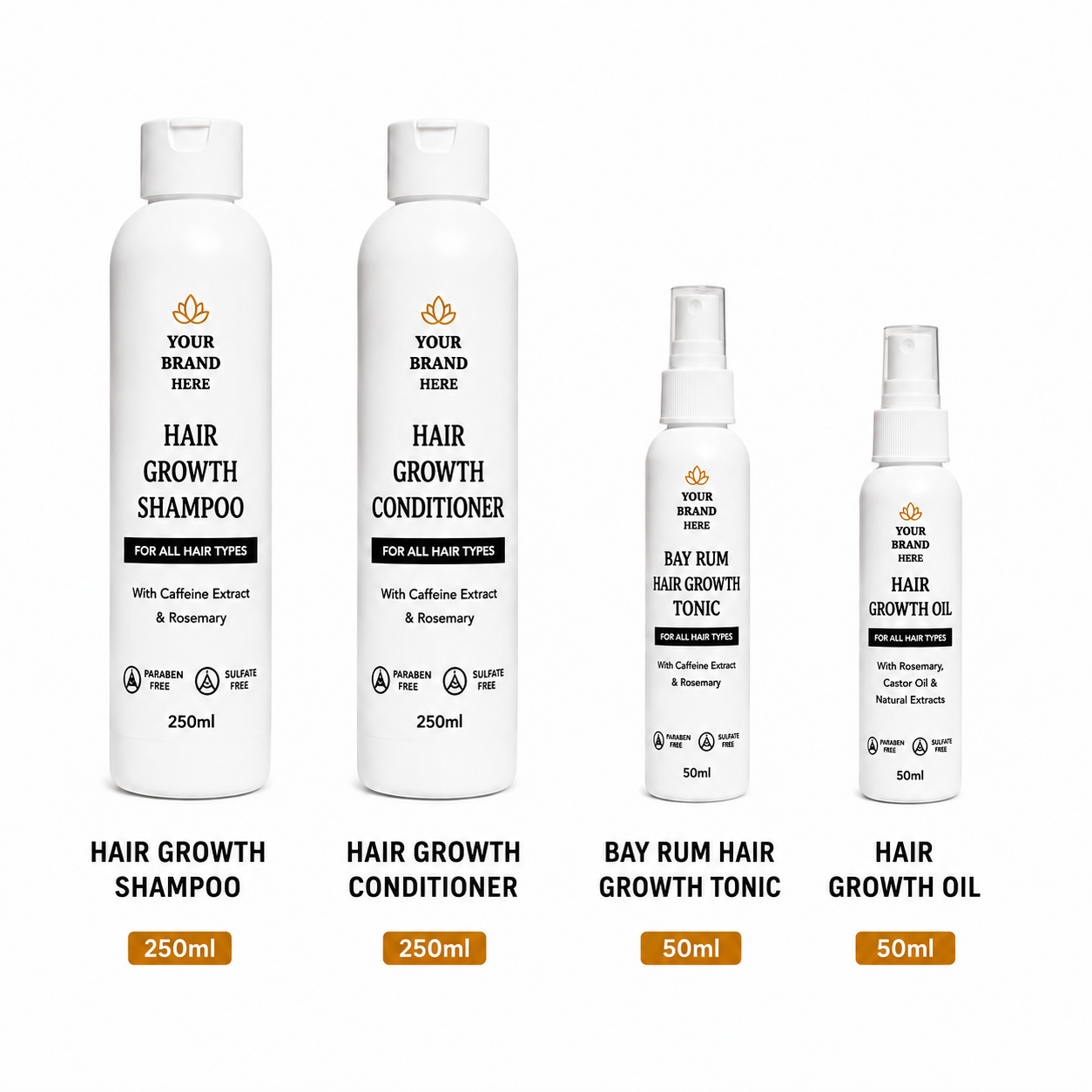 Hair Growth Combo – Business in a Box- 40 Products with Custom Labels