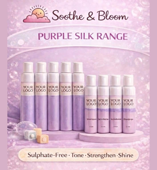 Bulk 10 x 250ml purple silk shampoo and conditioner