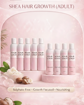 Business In A Box 10 x 250ml Shea Hair Growth Shampoo & Conditioner